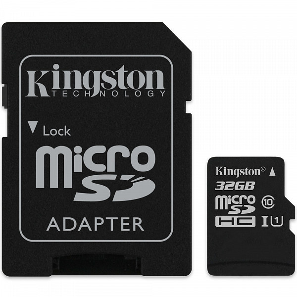Cartão de Memória MicroSD Kingston 32GB Classe 10 com Adaptador - SDCS32GB