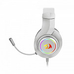 Headset Gamer Redragon Hylas Lunar White Drivers 50mm Controle de Volume RGB Branco USB + P2 Com Microfone - H260-W