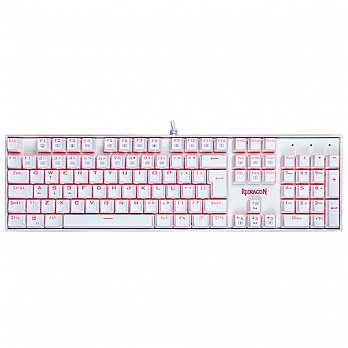Teclado Mecânico Gamer Redragon Mitra Lunar K551W, Switch Vermelho, ABNT2, Branco