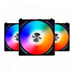 Kit Fan com 3 unidades Lian Li Uni Fan AL120, RGB, Black, UF-AL120-3B