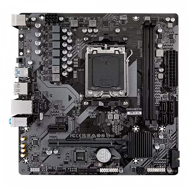 Placa Mãe Gigabyte B650M H, Chipset B650, AMD AM5, MATX, DDR5