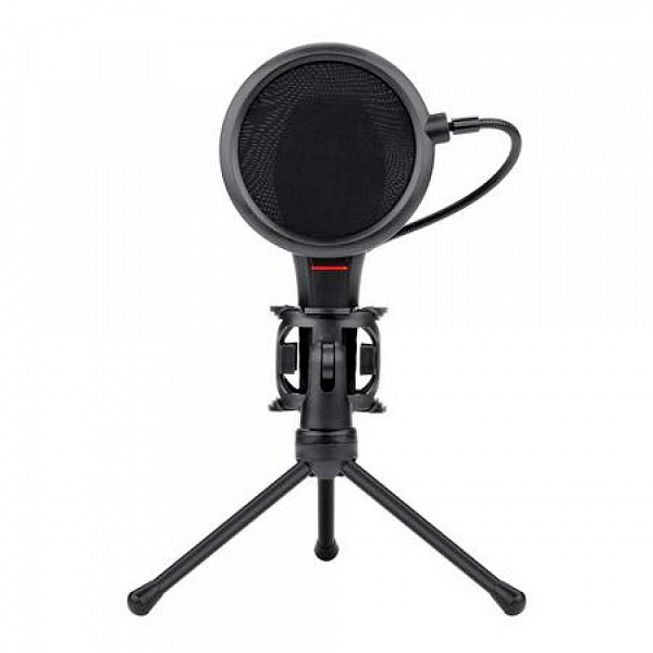 Microfone Gamer Streamer Redragon Quasar C/ Tripé, USB, Black, GM200