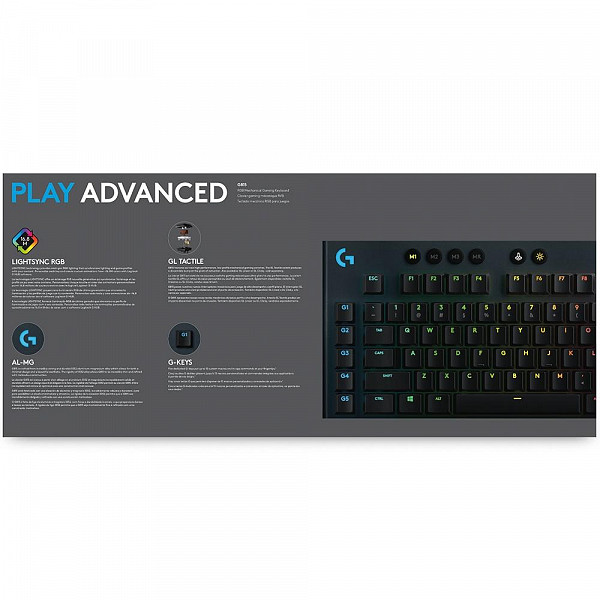 Teclado Mecânico Gamer Logitech G815, Design ultrafino, RGB, Switch GL Tactile Marrom, US - 920-008984