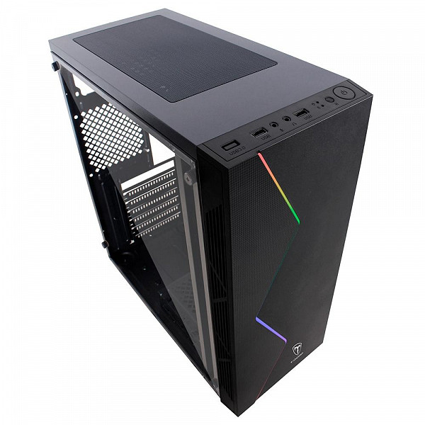 Gabinete Gamer T-Dagger RGB, Mid Tower, Lateral em Acrílico, Preto - TGC-P03B