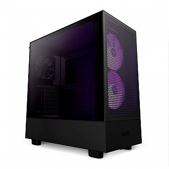 Gabinete Gamer NZXT H5 Flow RGB, Mid-Tower, Lateral de Vidro com 4 Fans, Preto - CC-H51FB-R1