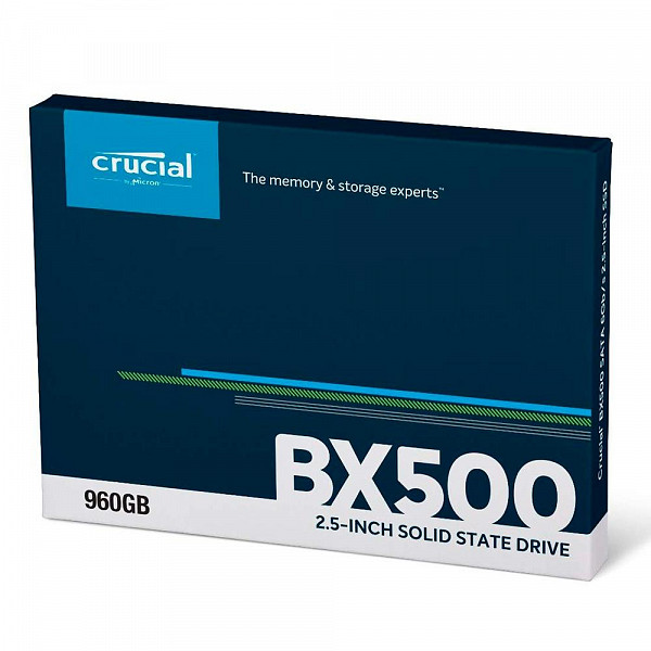 SSD Crucial BX500, 960GB, SATA, Leitura 540MB/s, Gravação 500MB/s - CT960BX500SSD1
