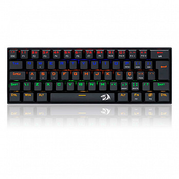 Teclado Gamer Mecânico Redragon Lakshmi, ABNT2, 61 Teclas, Switch Blue, K606R
