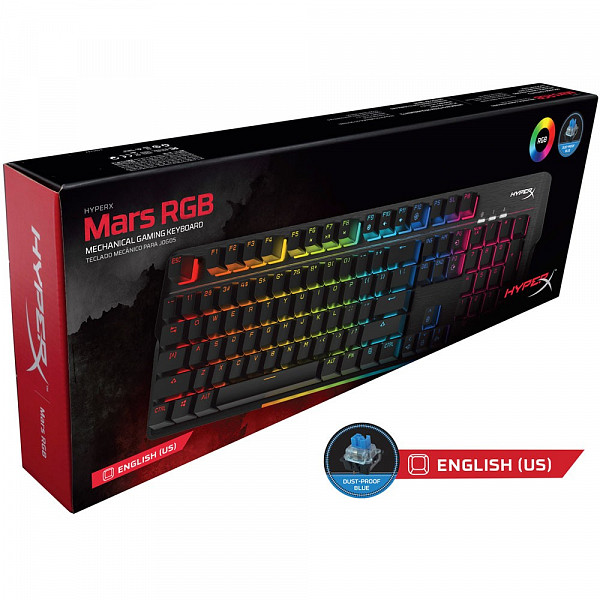 Teclado Gamer HyperX Mars RGB Mecânico US - HX-KB3BL3-US-R4