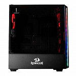 Gabinete Gamer Redragon Grapple, Mid Tower, Sem Fan, Vidro Temperado, Black, Sem fonte, GC-607-BK