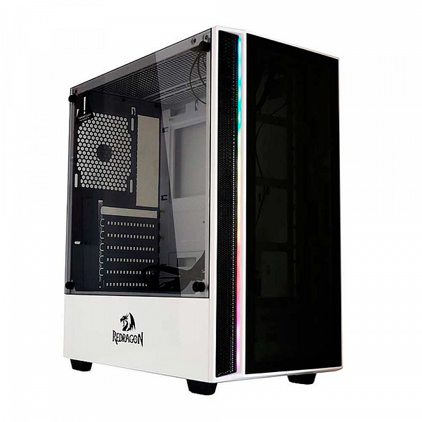 Gabinete Gamer Redragon Grapple Branco RGB, GC-607WH