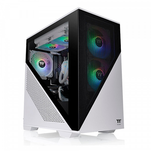 Gabinete Gamer Thermaltake Divider 170 TG Snow ARGB, Mid Tower, Vidro Temperado, White, M-ATX, Sem fonte, Com 2 Fans, CA-1S4-00S6WN-00