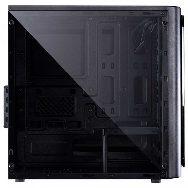 Gabinete Gamer PCYes Venus sem Fonte, Mid Tower, USB 3.0, 2 Fans LED Vermelho, Preto com Lateral em Acrílico - VENPTVM2FCA