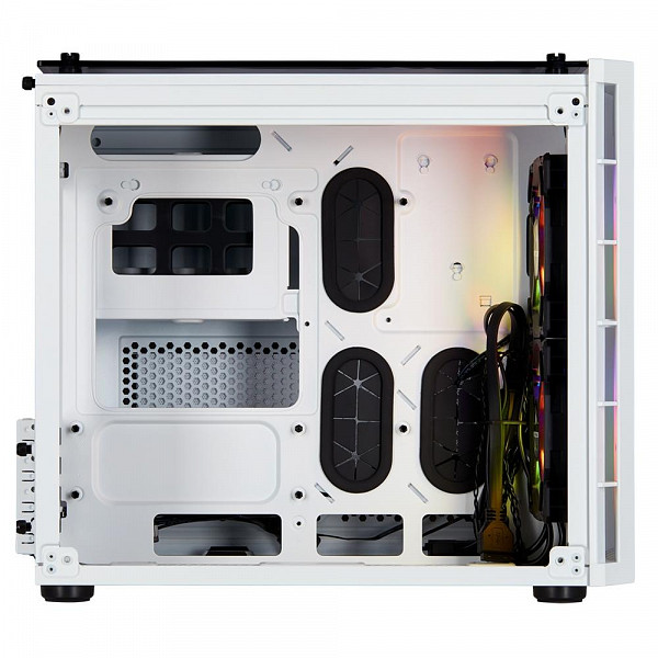 Gabinete Gamer Corsair Crystal Series 280X, mATX, RGB, Lateral e Frontal em Vidro, Branco - CC-9011137-WW