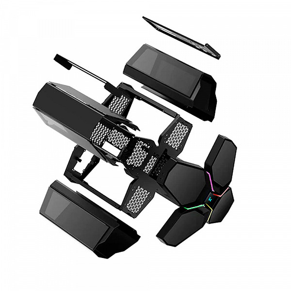 Gabinete Gamer DeepCool, Quadstellar Infinity, RGB, Lateral de Vidro, Preto,  R-QUADSTELLAR-G-1