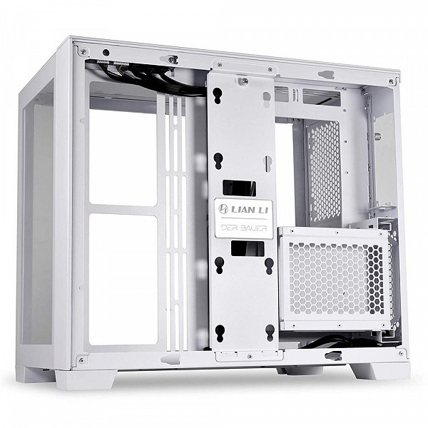 Gabinete Gamer Lian Li Dynamic Mini-S 011, PC Tower, ATX, Lateral em Vidro Temperado, Branco Neve - O11DMINI-S