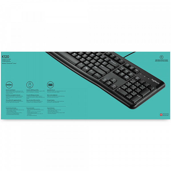 Teclado Logitech K120 Preto ABNT2