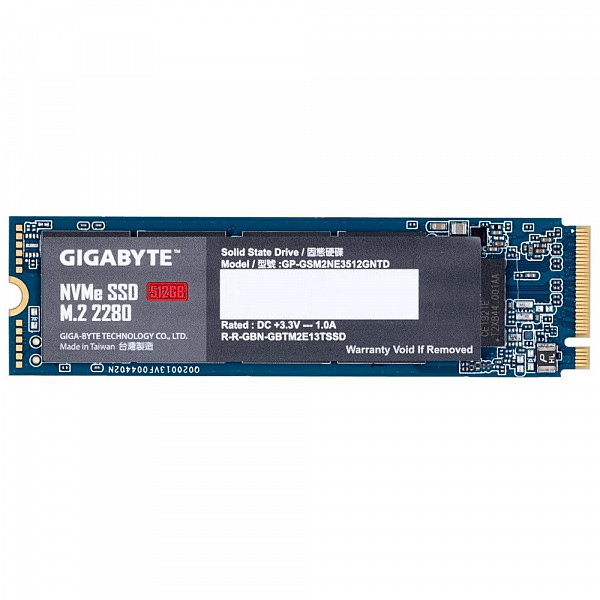 SSD Gigabyte, 512GB, M.2, PCIe, NVMe, Leituras: 1700Mb/s e Gravações: 1550Mb/s - GP-GSM2NE3512GNTD