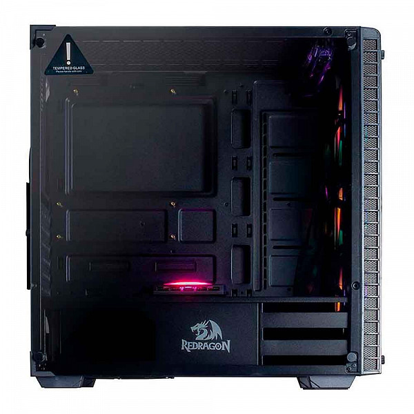 Gabinete Gamer Redragon Diamond Storm Pro, Mid Tower, Com 3 Fans RGB, Vidro Temperado, Black, S-Fonte GC-903