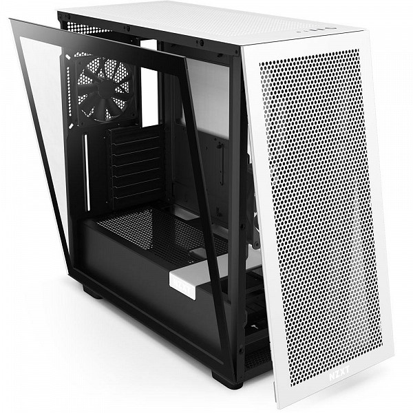 Gabinete NZXT H7 Flow, Mid Tower, ATX, Lateral em Vidro Temperado, 2x Fans, Preto e Branco - CM-H71FG-01