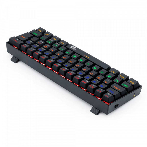 Teclado Gamer Mecânico Redragon Lakshmi, ABNT2, 61 Teclas, Switch Blue, K606R