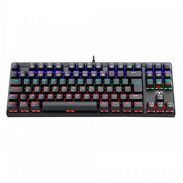 Teclado Gamer Mecânico T-Dagger Corvette LED, Switch Blue