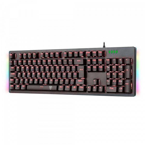 Teclado Mecânico Gamer T-Dagger Bermuda, LED Vermelho e Underglow RGB, Switch Outemu Blue, ABNT2, Preto - T-TGK312-BL (PT-RED LED)