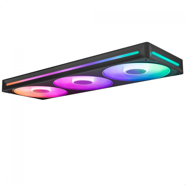 Kit Fan 360mm NZXT F360 RGB Core, 3 Ventoinhas De 120mm, Single-Frame, Preto, RF-U36HF-B1