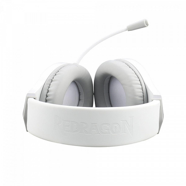 Headset Gamer Redragon Hylas Lunar White Drivers 50mm Controle de Volume RGB Branco USB + P2 Com Microfone - H260-W