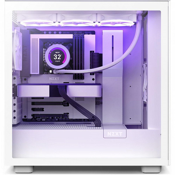 Gabinete NZXT H7, Mid Tower, ATX, Lateral em Vidro Temperado, 2x Fans, Branco - CM-H71BW-01