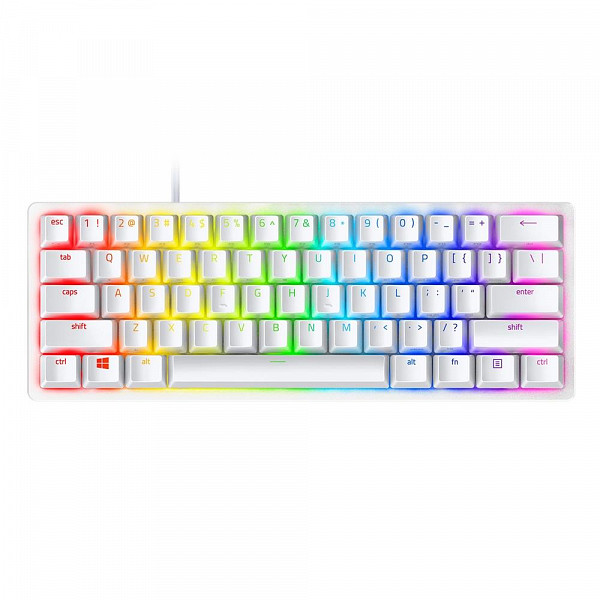 Teclado Óptico-Mecânico Gamer Razer Huntsman Mini, Chroma, Razer Switch Purple, US, Mercury White - RZ03-03390300-R3M1