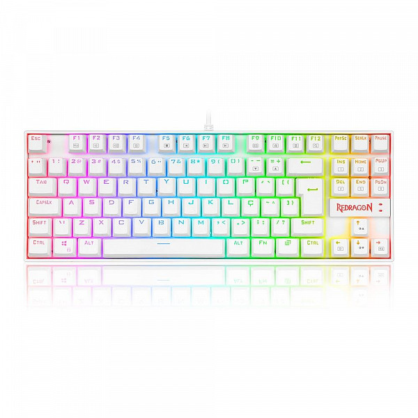 Teclado Magnético Gamer Redragon Kumara Pro, RGB, Switch Red, ABNT2, Branco - K552W-RGB-PRO (PT-RED)