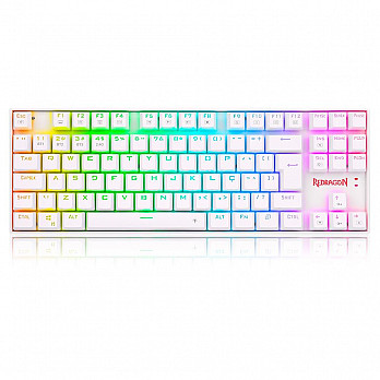 Teclado Mecânico Gamer Sem Fio Redragon Kumara Pro, RGB, Bluetooth, Switch Brown, Branco - K552RGB-BRS-W