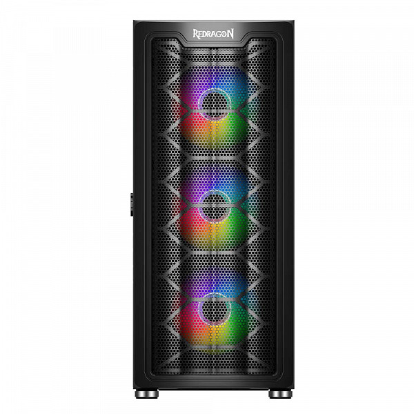 Gabinete Gamer Redragon Bluestreak Preto Mid Tower Lateral Vidro Temperado Sem Fan - GC-MA211
