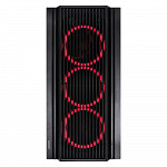 Gabinete Mid-Tower Atmos Preto Com 4 Fans 120Mm Led Vermelho - Lateral Em Vidro Temperado - Atptvm4f
