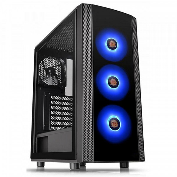 Gabinete Gamer Thermaltake J25 TG, Mid Tower, ARGB, com FAN, com Fonte 600w 80 Plus, Lateral em Vidro - CA-3L8-60M1WZ-00