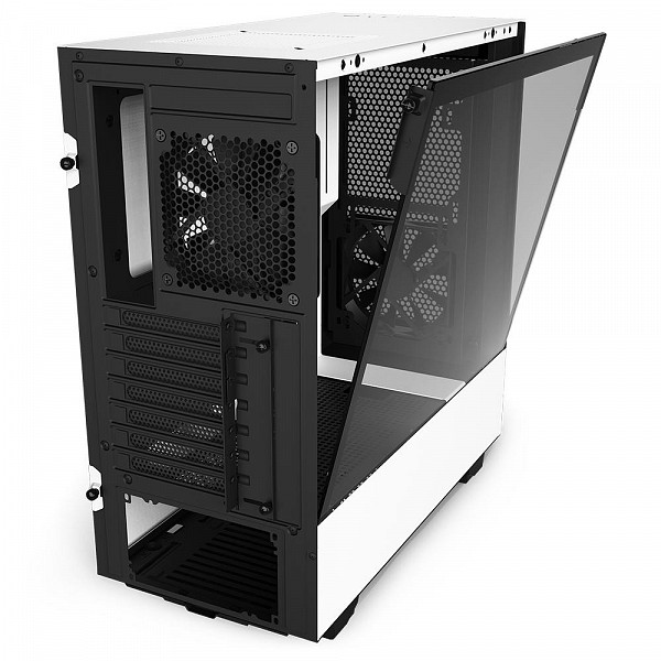 Gabinete Gamer NZXT H510 Flow, MId Tower, RGB, com FAN, Lateral em Vidro Temperado, Branco - CA-H52FW-01
