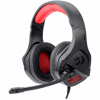 Headset Gamer Redragon Theseus, 3.5mm + USB, Black, H250