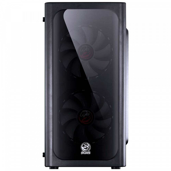 Gabinete Gamer PCYes Venus sem Fonte, Mid Tower, USB 3.0, 2 Fans LED Vermelho, Preto com Lateral em Acrílico - VENPTVM2FCA