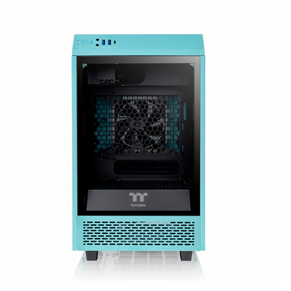 Gabinete Thermaltake The Tower 100  Mini Turquesa com Janela Lateral em Vidro Temperado 120MM CA1R300SBWN00