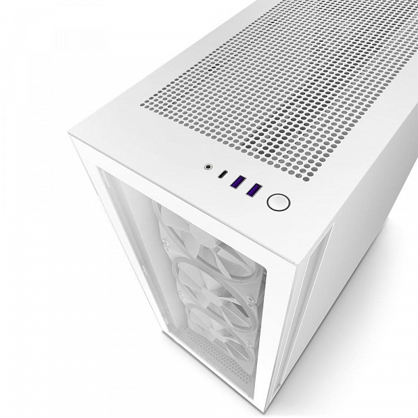 Gabinete NZXT H7 Elite, Mid Tower, ATX, Lateral e Frontal em Vidro Temperado, 3x Fan RGB, Branco - CM-H71EW-01