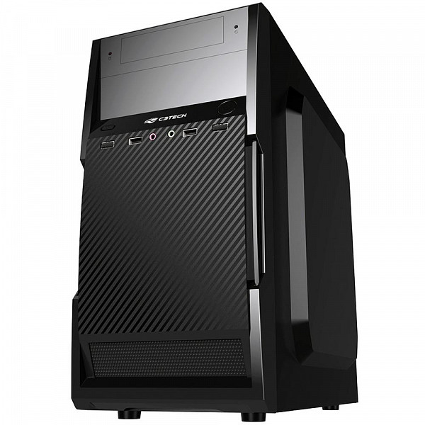 Gabinete C3 Tech com Fonte 200W, Micro-ATX, Preto - MT-25V2BK