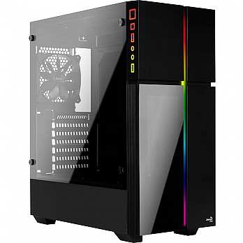 Gabinete Gamer Aerocool Playa, Mid Tower, RGB, 1 Cooler, Lateral e Frontal em Vidro