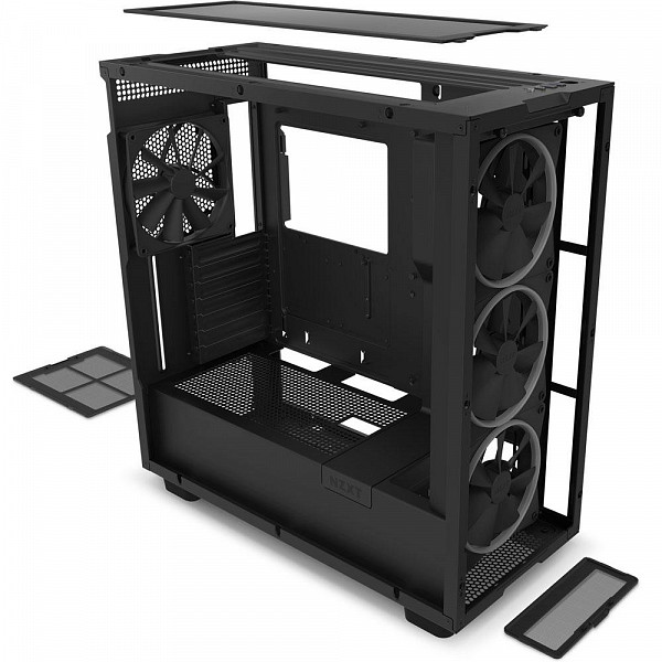 Gabinete NZXT H7 Elite, Mid Tower, ATX, Lateral e Frontal em Vidro Temperado, 3x Fan RGB, Preto - CM-H71EB-01