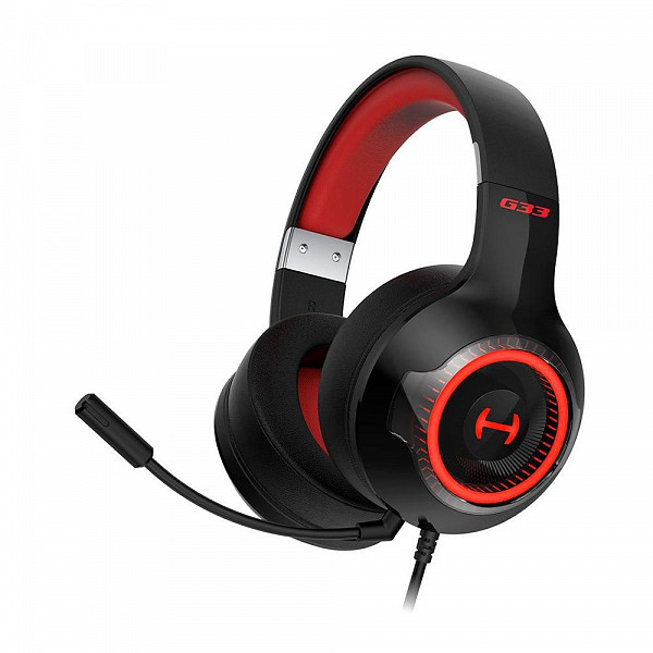 Headset Gamer Edifier Hecate G33, RGB, Som Surround 7.1, Drivers 40mm, USB, Preto e Vermelho - G33