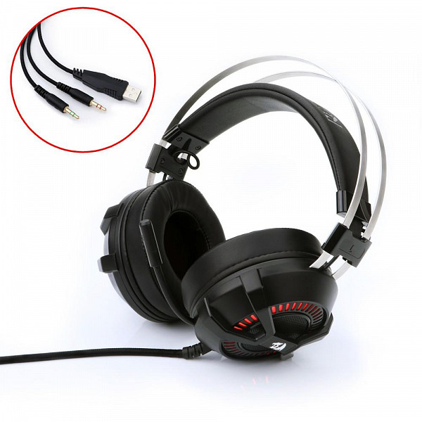 Headset Gamer Redragon P2 Preto e Vermelho BIO H801