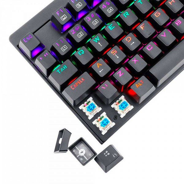 Teclado Gamer Mecânico T-Dagger Corvette LED, Switch Blue