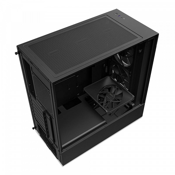 Gabinete NZXT H5 Elite Compact, Mid Tower, RGB, ATX, Lateral e Frontal em Vidro Temperado, 3x Cooler Fan, Preto - CC-H51EB-01