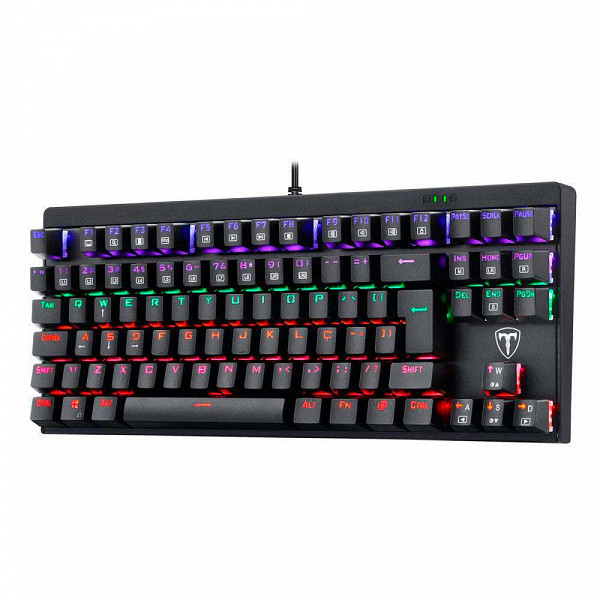 Teclado Gamer Mecânico T-Dagger Corvette LED, Switch Blue