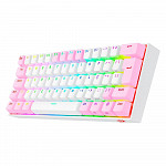 Teclado Mecânico Gamer Redragon Draconic Pro, RGB, Switch Brown, USB, Bluetooth, ABNT2, Branco e Rosa - K530WP-RGB-PRO (PT-BROWN)