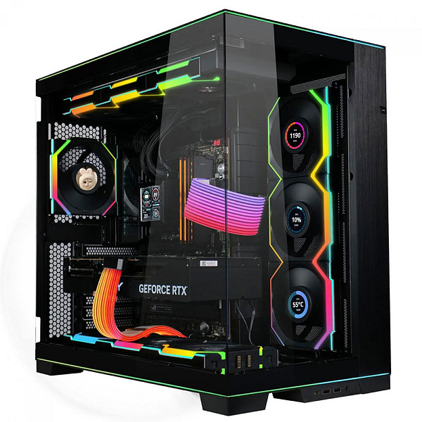 Kit Fan Com 3 Unidades Lian Li Uni Fan SL Wireless LCD, ARGB, 120mm, Com Tela, Black, 12SLLCD1W3B